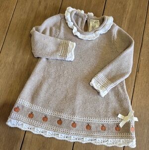 Max Studio Baby Beige Knit Dress with White Trim